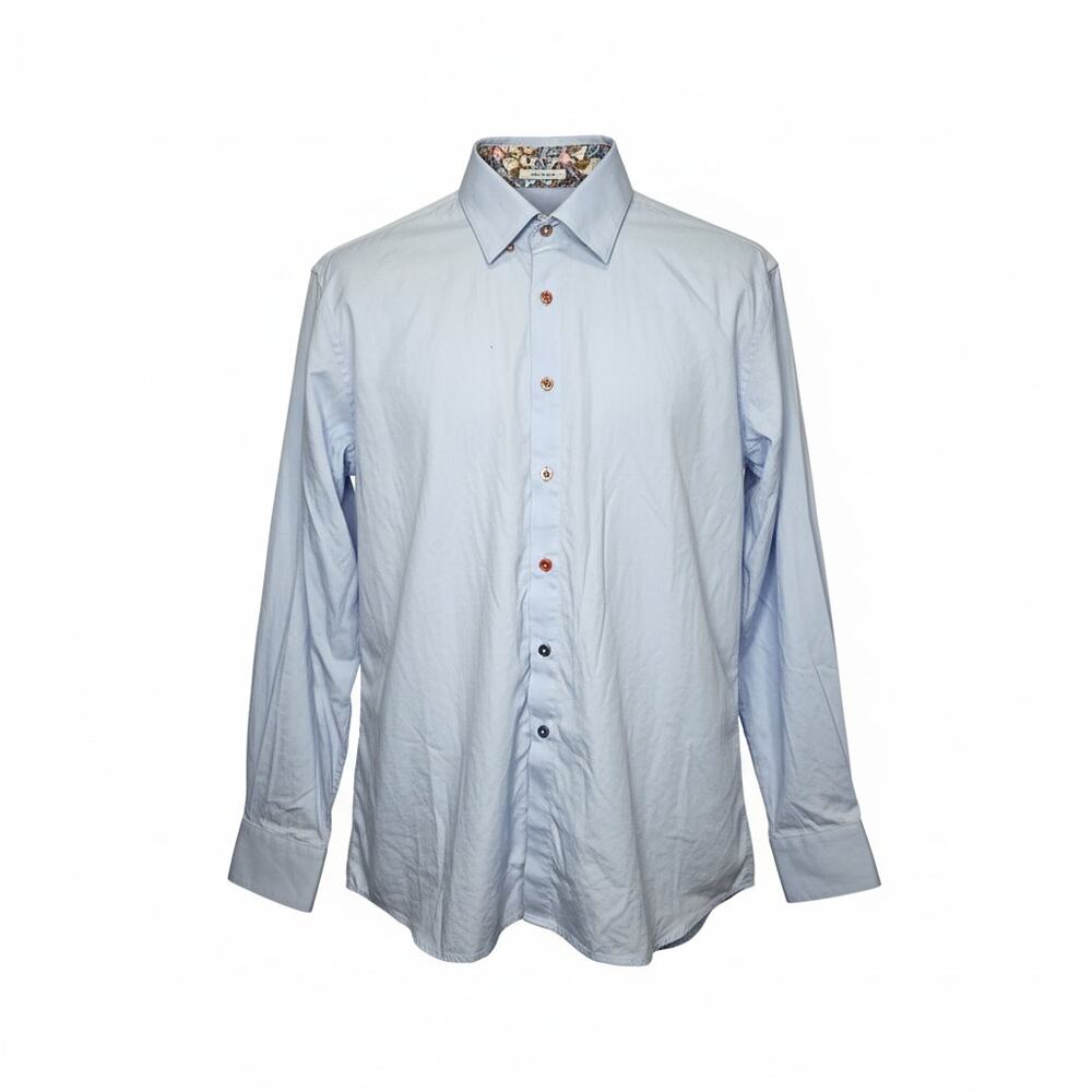 Haupt Mens Large Modern Fit Germany Long Sleeve Button Up Shirt 41/42 16 1/2"